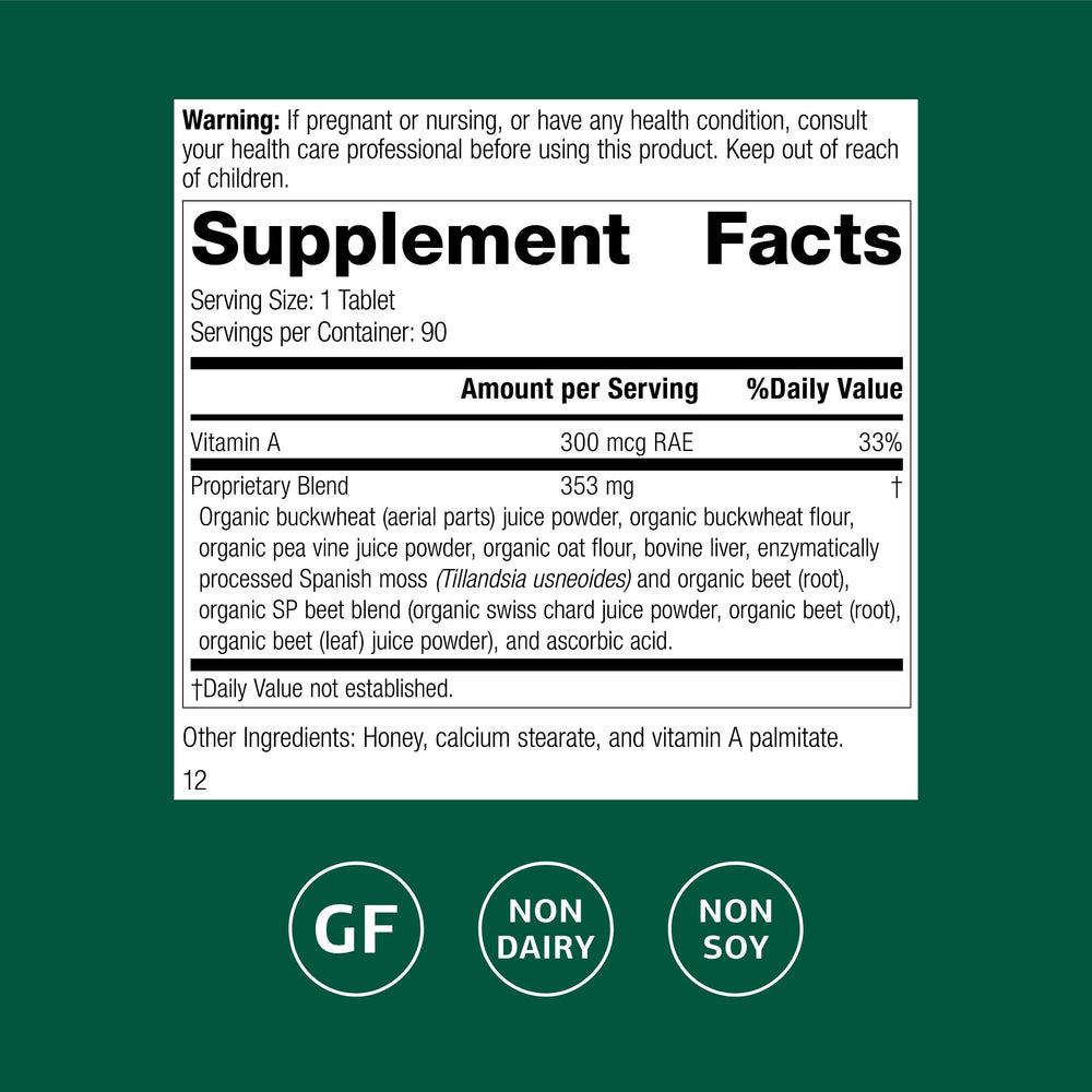 Standard Process Arginex tablets close-up showing 90 servings for daily use