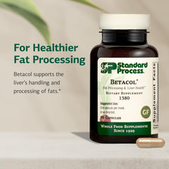 Standard Process Betacol label view noting gluten-free and non-dairy features