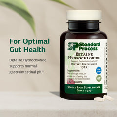 Standard Process Betaine HCl tablets 180-count support a simple daily digestive routine.