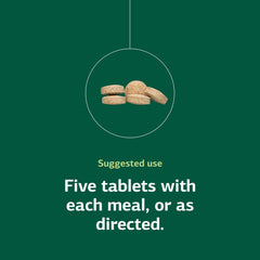 Standard Process Bio-Dent dosage graphic indicating five tablets per meal