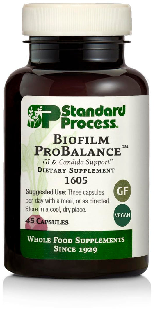 Standard Process Biofilm ProBalance bottle promotes digestive wellness.