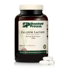 Standard Process Calcium Lactate bottle highlights vegan bone health support