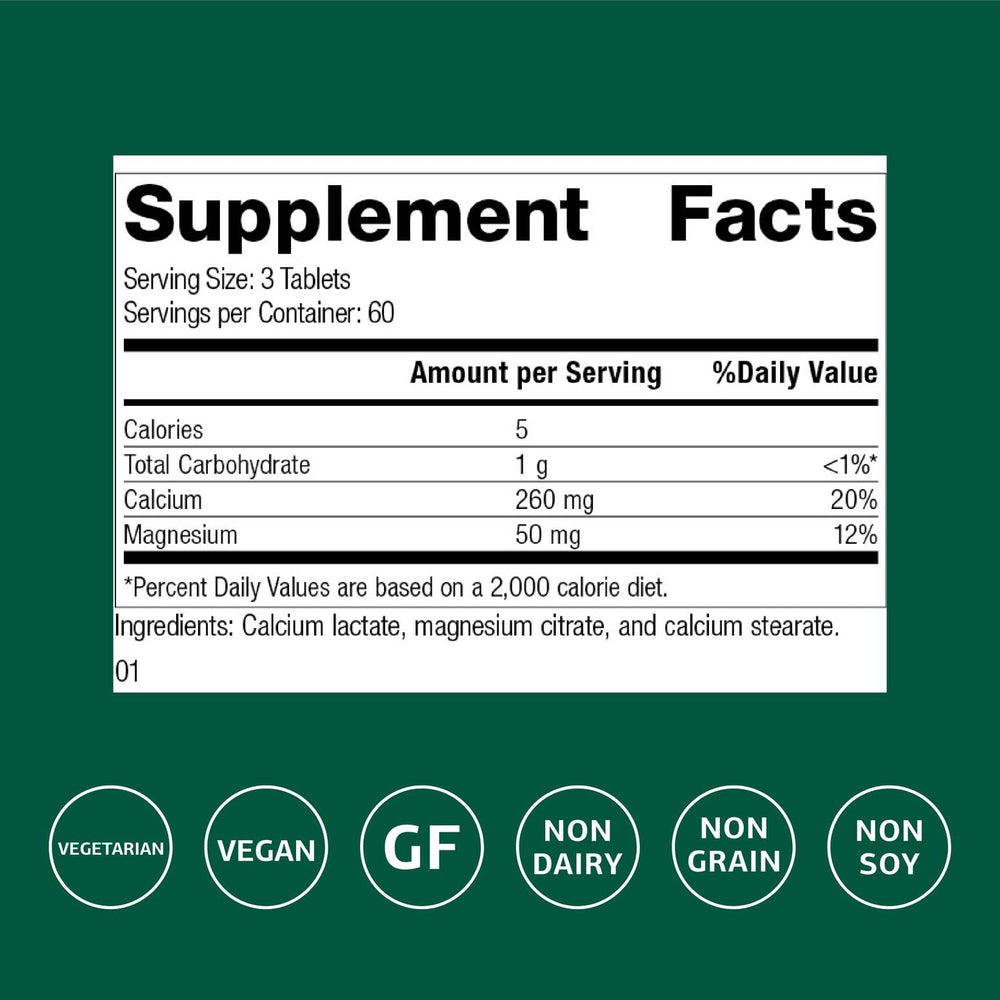 Standard Process calcium lactate bottle packaging for vegan and gluten-free users.