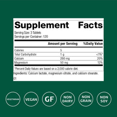 Standard Process Calcium Lactate tablets emphasize immune support in vegan formula
