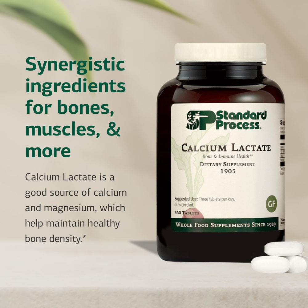 Standard Process Calcium Lactate tablets focus on muscle function and nerve support