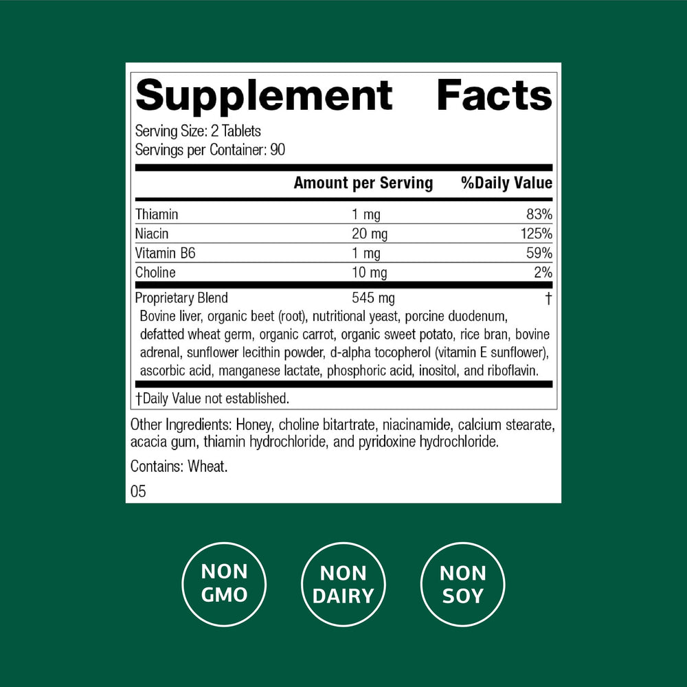 Cataplex B bottle being poured for daily energy metabolism use.
