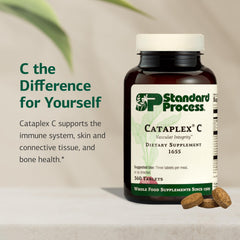 Standard Process Cataplex C label detail confirms non-dairy and non-soy formulation.