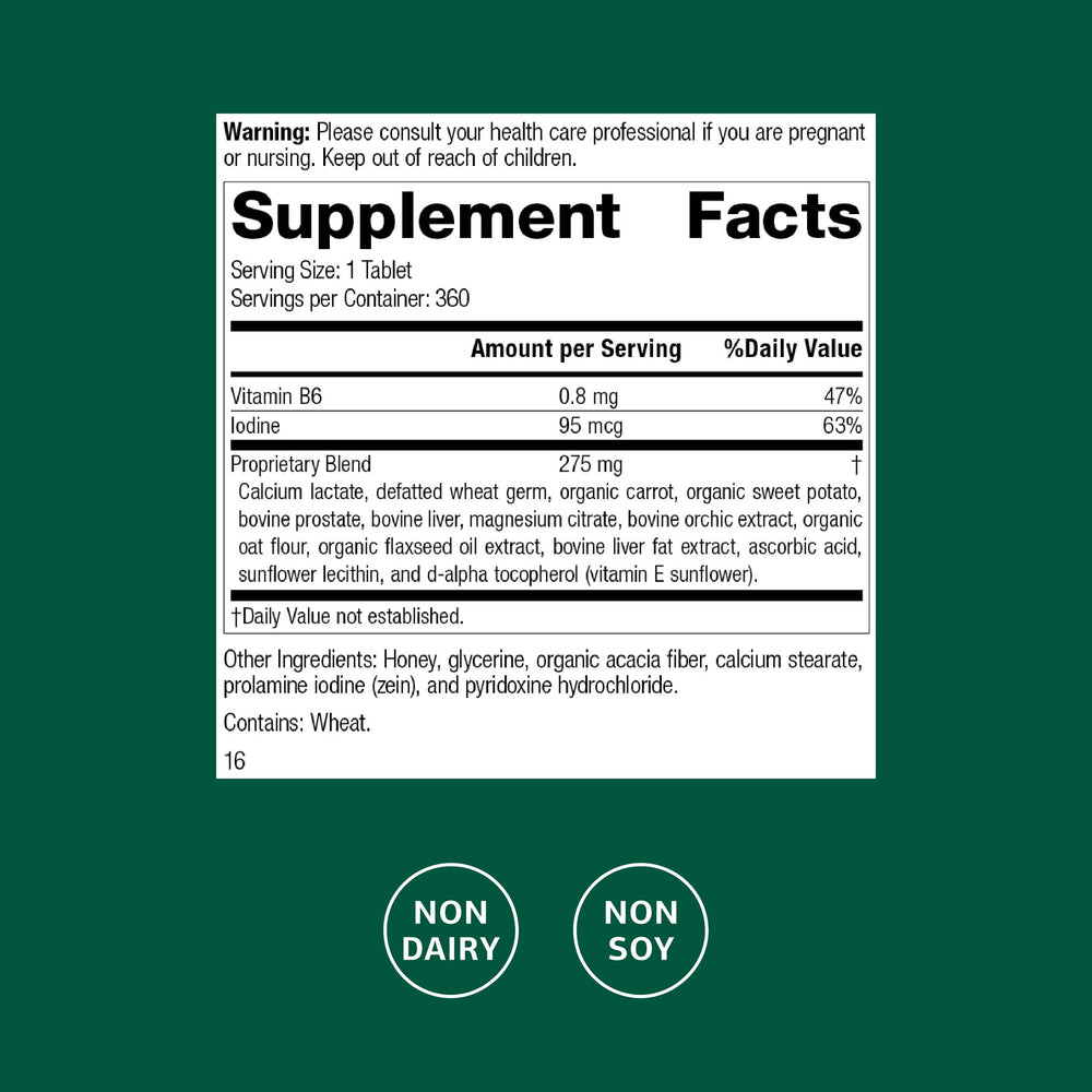 Cataplex F tablets close-up highlighting vitamin B6 and iodine benefits