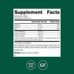 Bottle with chewable wafers ready for easy daily dosing