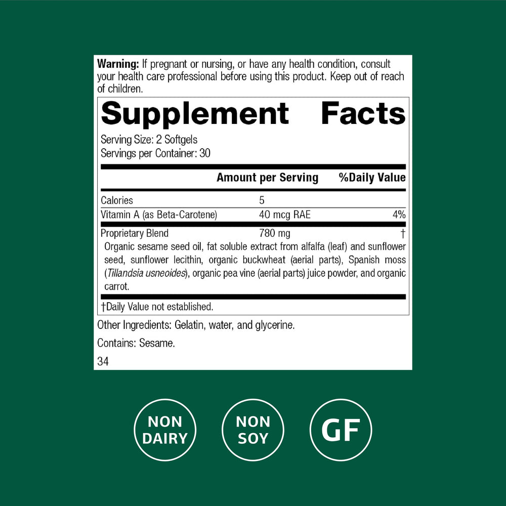 Standard Process Chlorophyll Complex softgels arranged for daily wellness and routine.