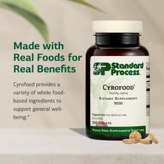 Standard Process Cyrofood ingredients bowl with roots and mushrooms for natural nutrients.