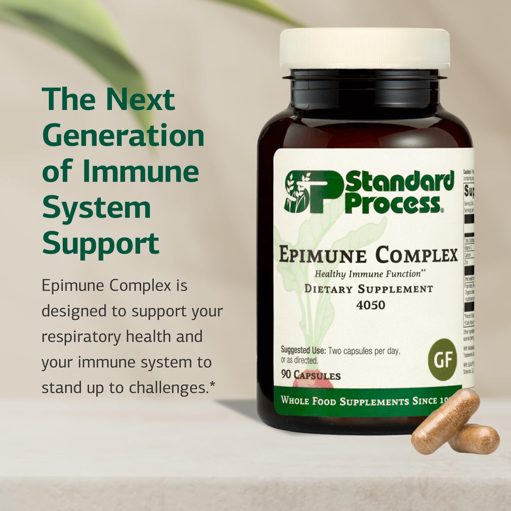 Standard Process Epimune Complex label closeup showing ingredients
