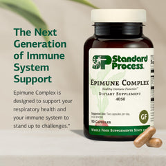 Standard Process Epimune Complex label closeup showing ingredients