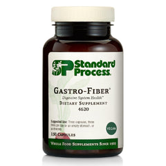 Standard Process Gastro-Fiber bottle with caps supports digestive health naturally.
