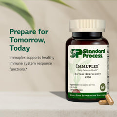 Standard Process Immuplex bottle on shelf for everyday wellness