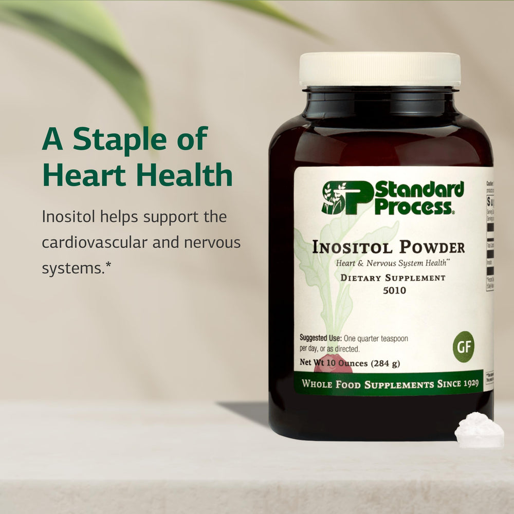 A blender with a smoothie containing Standard Process Inositol Powder.