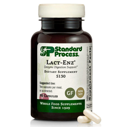 Standard Process Lact-ENZ bottle front view for digestion support.