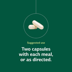 Lact-ENZ in use at mealtime for digestive support.