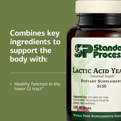 Standard Process Lactic Acid Yeast foil seal indicating freshness and proper dosage.