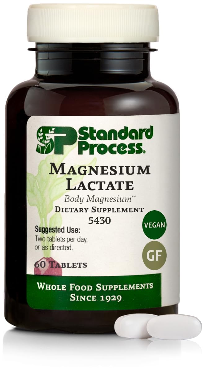 Standard Process Magnesium Lactate bottle packaging for daily wellness.