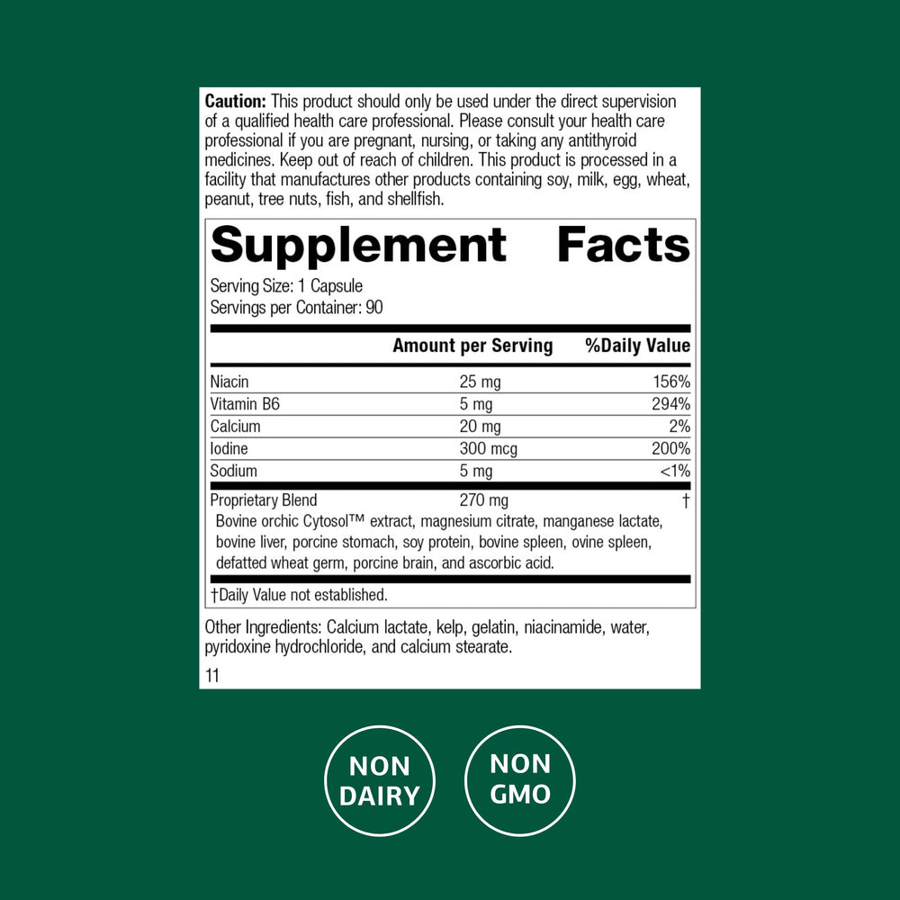 Standard Process Min-Chex bottle back label shows ingredients and directions.