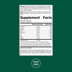 Standard Process Neuroplex bottle back with ingredient highlights for nervous and endocrine support.
