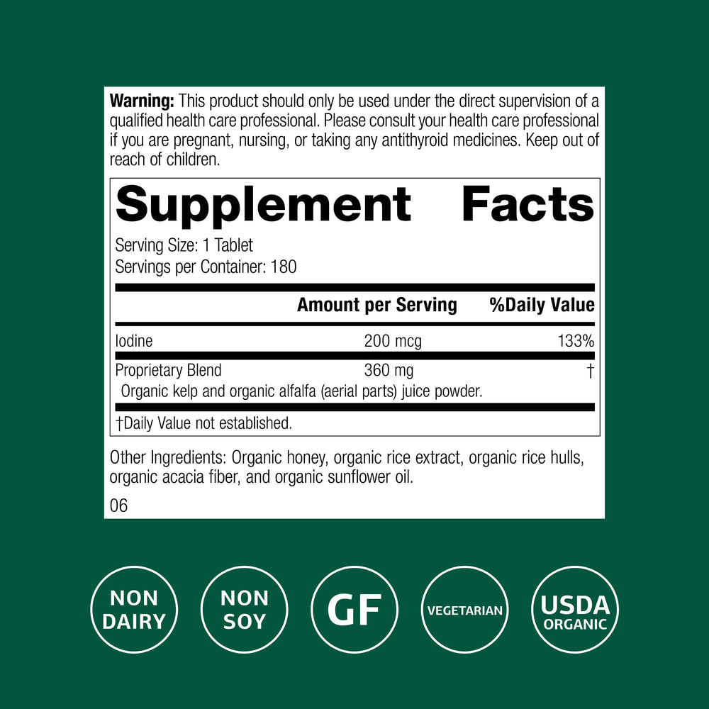 Standard Process Organically Bound Minerals iodine source label, hinting at whole food iodine benefits for energy.