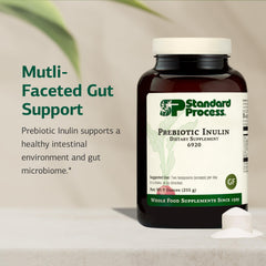 Standard Process Prebiotic Inulin pour shot illustrating convenient daily fiber integration.
