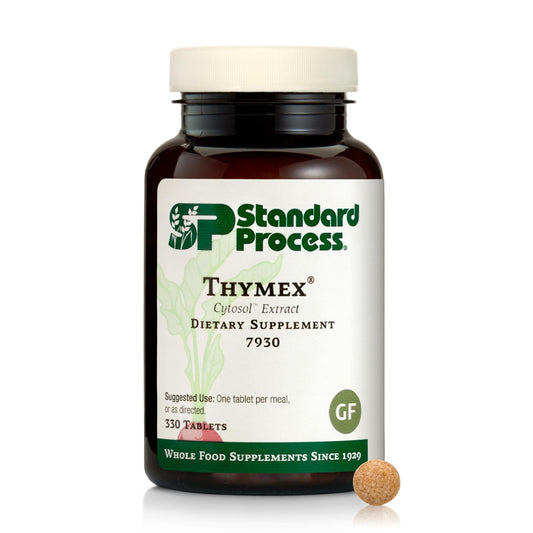 Standard Process Thymex Cytosol Extract tablets in a pack for daily immune support.