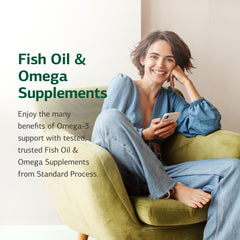 Standard Process Tuna Omega-3 Chewable on a kitchen counter suggesting a healthy routine.