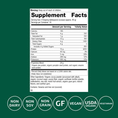 Standard Process Veg-E Complete Pro label, highlighting organic ingredients and iron-rich protein