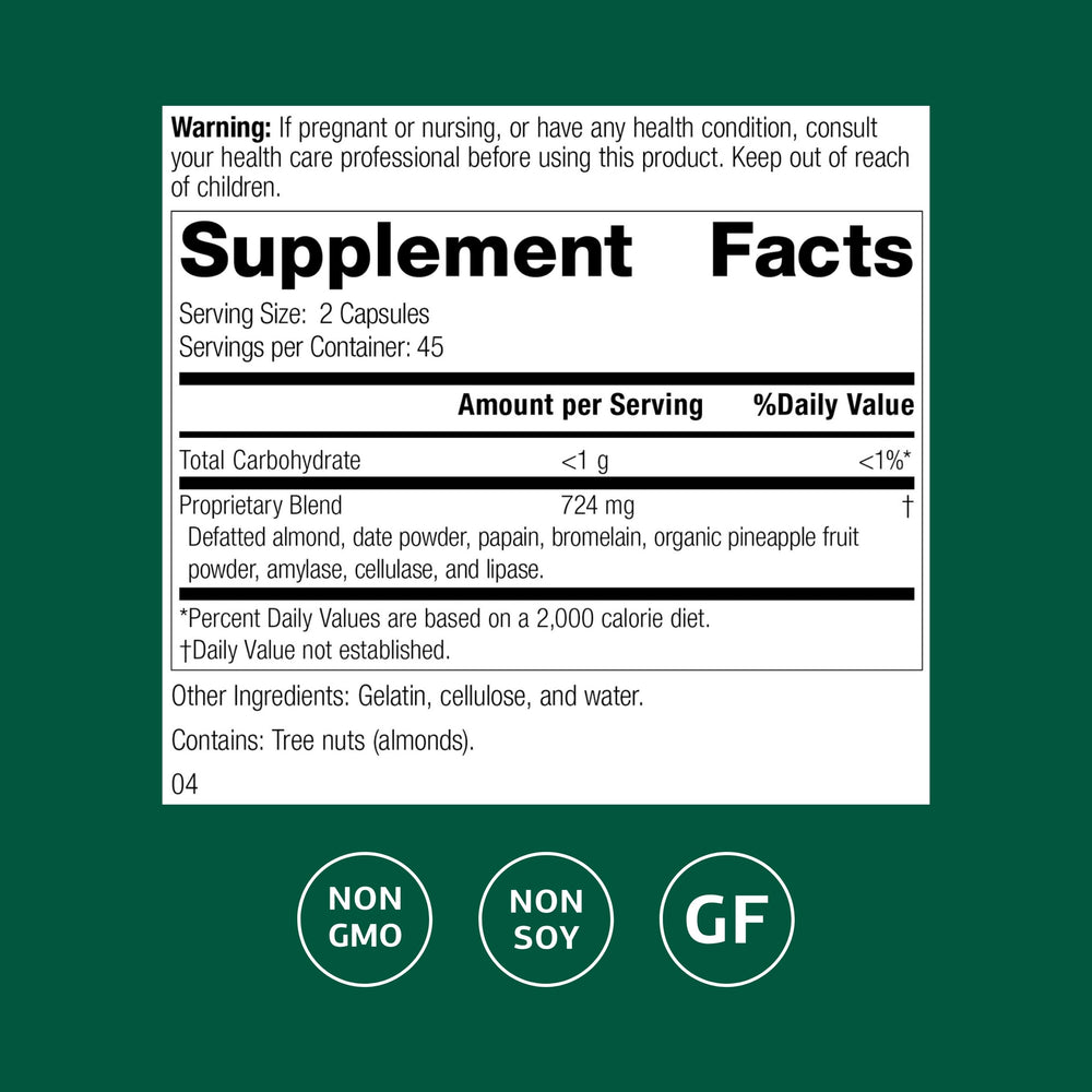 Standard Process Zymex II capsules on white background for gut health support