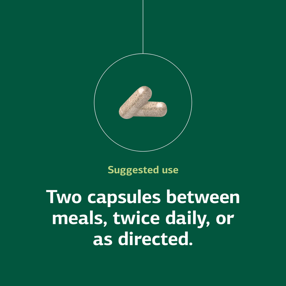 Capsules pouring from Zymex II bottle for convenient GI enzyme support