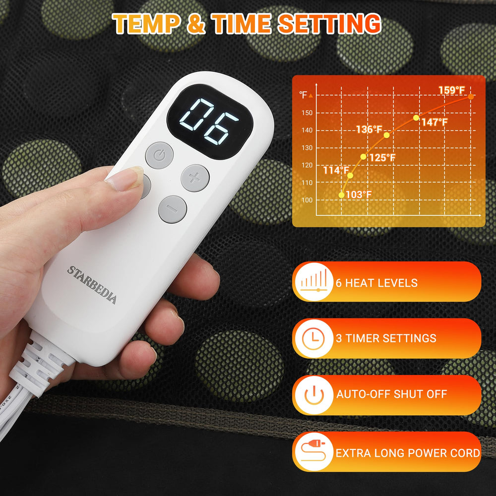 STARBEDIA far infrared pad temperature-control enables precise heat levels