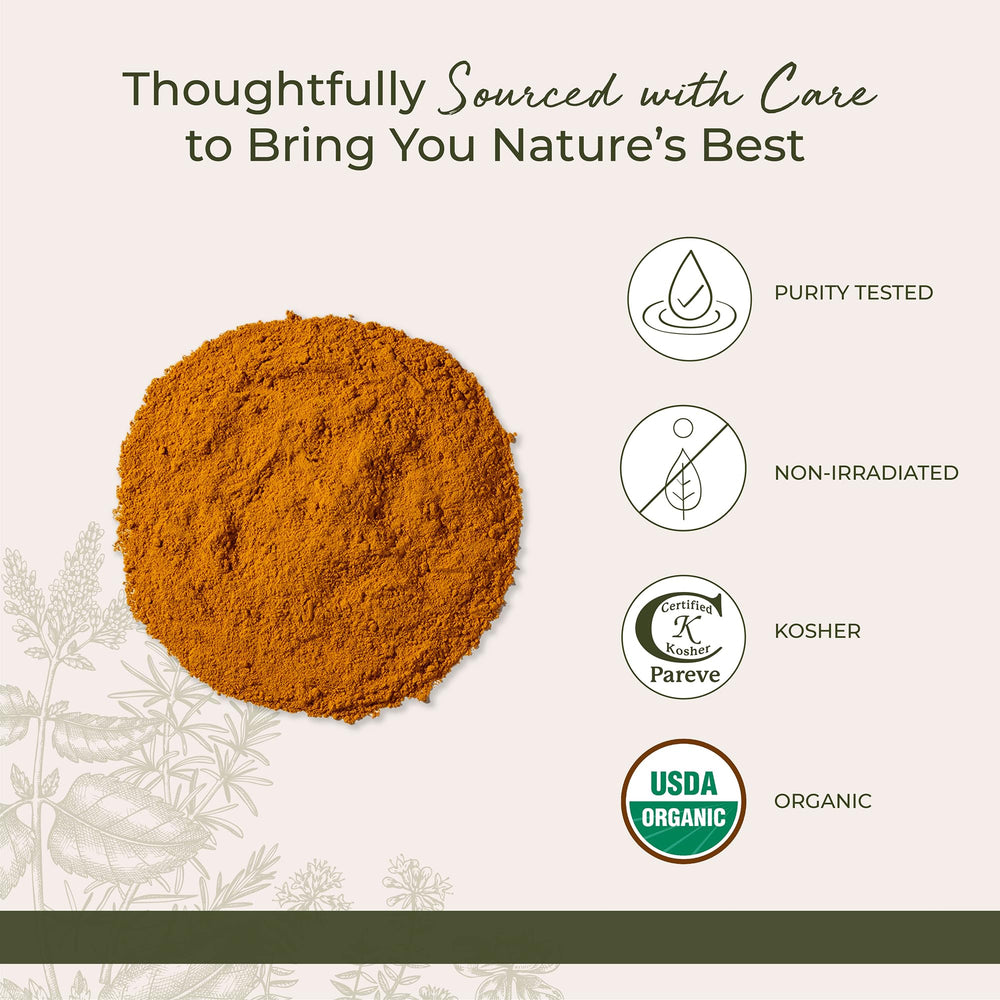 Starwest turmeric powder close-up highlighting curcumin-rich spice.