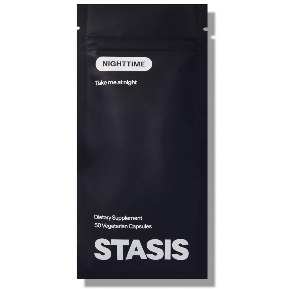 STASIS Nighttime bottle front view for a calming bedtime routine