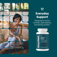 Stay-Well Naturals Infla-1500 omega-3 capsules plus magnesium for daily support.