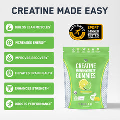 SteelFit Creapure gummies Lemon Lime texture close-up showing chewy consistency.