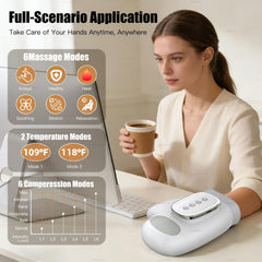 Stellamist Hand Massager three modes and five intensities for personalized comfort.