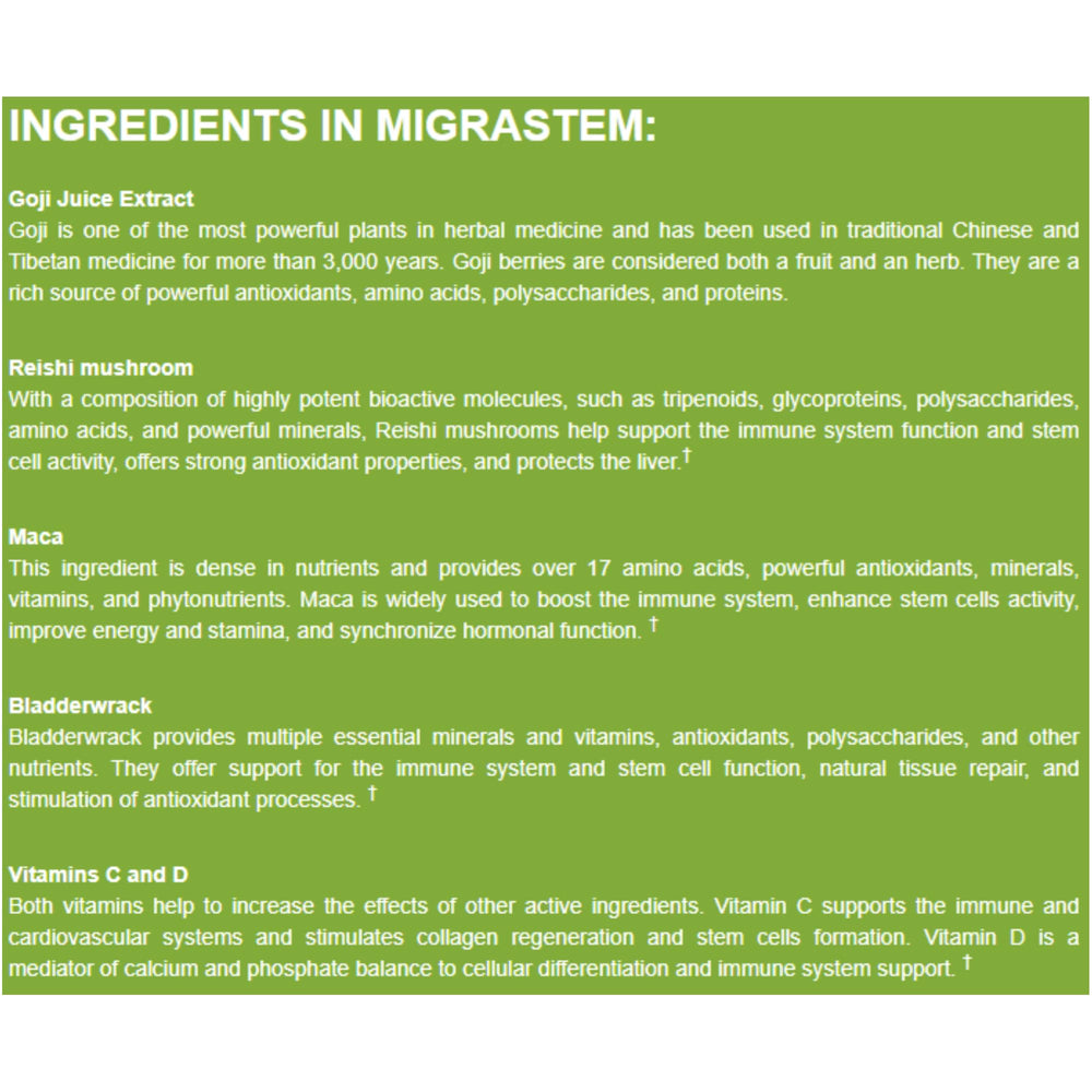 StemTech MigraStem bladderwrack seaweed image emphasizing seaweed minerals