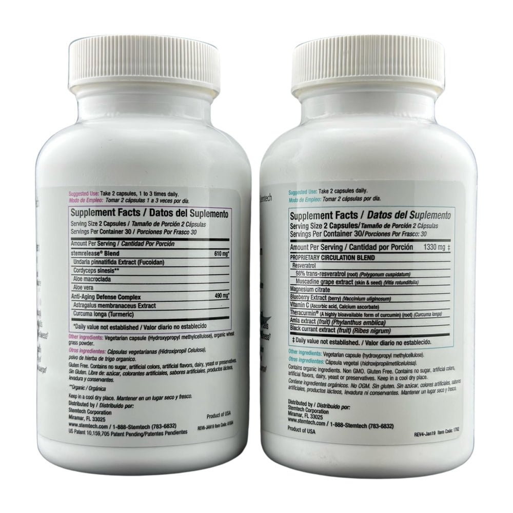 StemTech StemFlo trans-resveratrol ingredient close-up for antioxidant support in routines.
