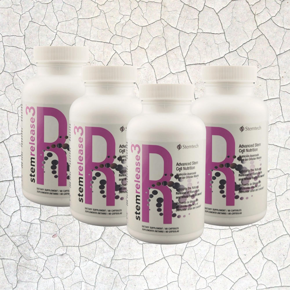 StemTech StemRelease3 capsules out of bottle convey convenient supplementation.