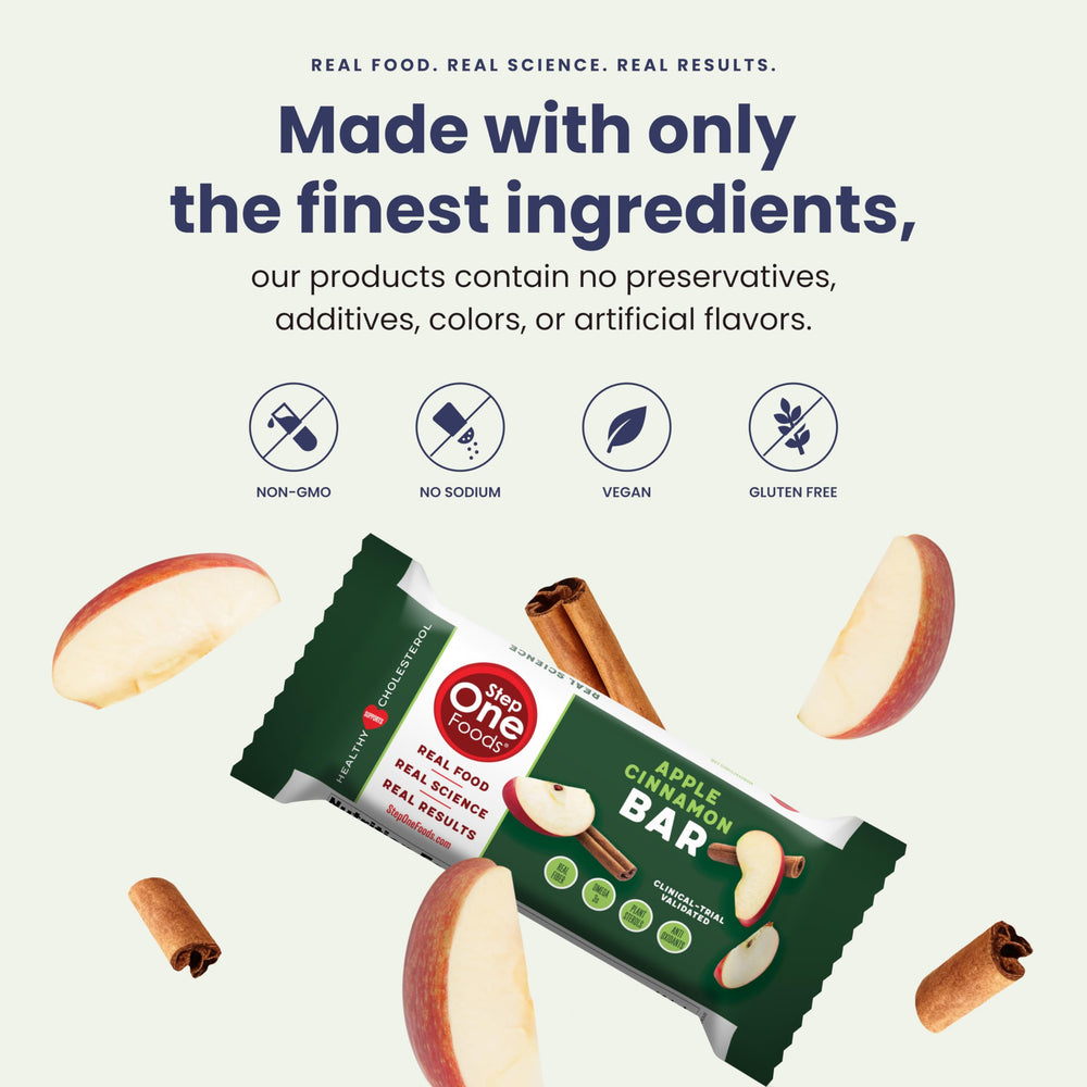 Step One Apple Cinnamon Bar gluten-free badge on the wrapper.