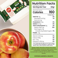 Step One Apple Cinnamon Bar ingredients highlight dates and oats for fiber.