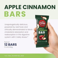 Step One Apple Cinnamon Bar with walnuts and oats showing hearty crunch.