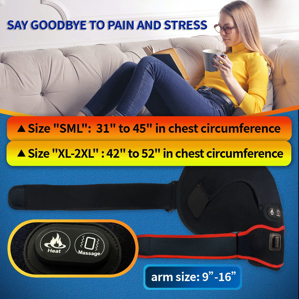 Sticro Shoulder Heating Pad Massager side view showing even heat distribution for comfort