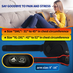 Sticro Shoulder Heating Pad Massager side view showing even heat distribution for comfort