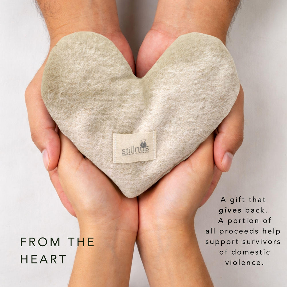 Stillnus weighted heart eye pillow gift-ready self-care option.