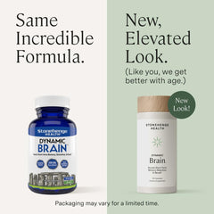 Stonehenge Health Dynamic Brain consumer holding bottle during daily focus routine.