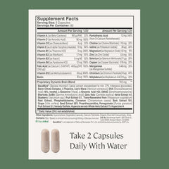 Stonehenge Health Dynamic Brain packaging on shelf highlighting non-GMO ingredients.